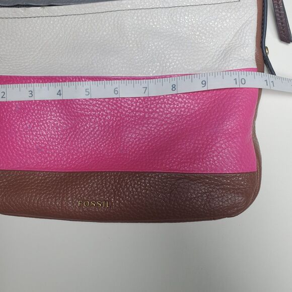 Fossil Women's Crossbody Purse Medium Leather Reversible Colorblock or Brown - Picture 11 of 13